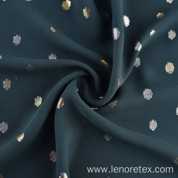 Polyester Gold Foil Printing Woven Moss Crepe Fabric